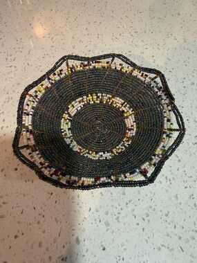 Handmade Beaded Decorative Bowl/Trinket - Multicolor